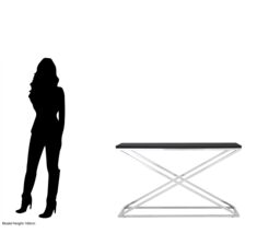 Orsina Criss Cross Console Table, Stainless Steel Console Table, Contemporary Hallway Table in Black - thumbnail 5