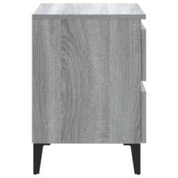 Berkfield Home Sturdy Bed Cabinets with Metal Legs 2 pcs Grey Sonoma 40x35x50 cm - Size: 40 x 35 x 50 cm - thumbnail 5