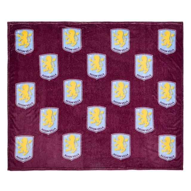 Aston Villa FC Fleece Multi Crest Blanket in Dark Red - image 1