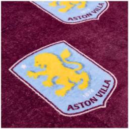 Aston Villa FC Fleece Multi Crest Blanket in Dark Red - thumbnail 2
