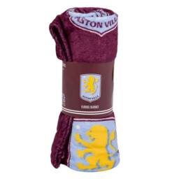 Aston Villa FC Fleece Multi Crest Blanket in Dark Red - thumbnail 3