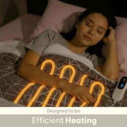 Keplin Large Electric Heated Throw Blanket, Fleece Wool Duvet, 9 Heat Setting in Brown - thumbnail 5