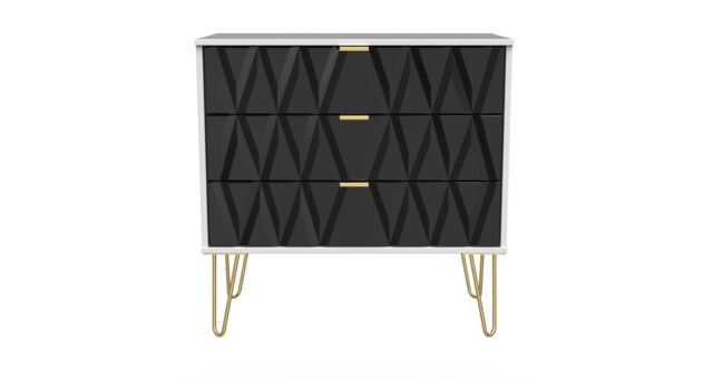 Ready Assembled 2 U Dallas 3 Drawer Chest (Ready Assembled) in Black - image 1