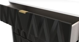 Ready Assembled 2 U Dallas 3 Drawer Chest (Ready Assembled) in Black - thumbnail 5