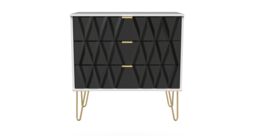 Ready Assembled 2 U Dallas 3 Drawer Chest (Ready Assembled) in Black - thumbnail 1