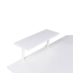 Wyld and Coco L Shaped Corner Desk White Wood Top Powder Coat Iron Legs Built - thumbnail 6