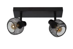 Lucide 'MAREN' Dimmable Rotatable Stylish Retro Twin Ceiling Spotlight 2xE14 in Black - thumbnail 2