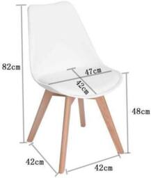 KOSY KOALA Dining Table & 4 Chairs Oak Effect Table With 4 White Plastic Chairs Dining Room Furniture in Brown - thumbnail 6