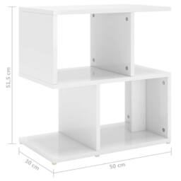 Berkfield Home Bedside Cabinets 2 pcs High Gloss White 50x30x51.5 cm Engineered Wood - thumbnail 7