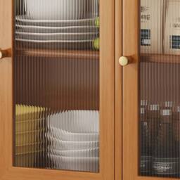 KORVIXA Large Bamboo Sideboard Storage Cabinet for Dishes & Pantry in Brown - Size: W700mm x H750mm - thumbnail 5
