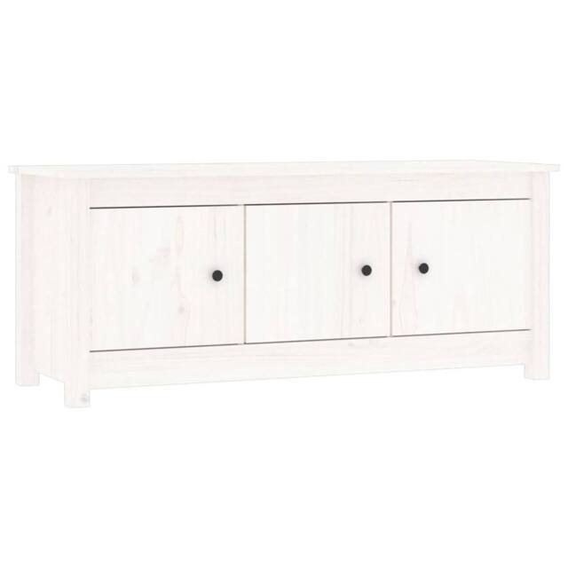 Berkfield Home Shoe Cabinet White 110x38x45.5 cm Solid Wood Pine - image 1