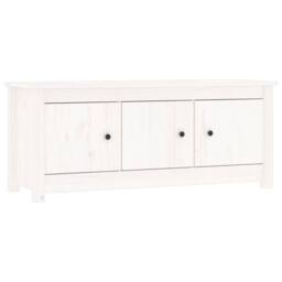Berkfield Home Shoe Cabinet White 110x38x45.5 cm Solid Wood Pine - thumbnail 1