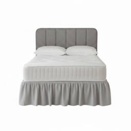 Snug City Base Valance Polycotton Sheet for Divan Beds Easy Care Bed Base Cover in Silver - Size: Super King - thumbnail 2