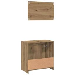 Berkfield Home 2 Piece Bathroom Furniture Set Artisan Oak Engineered Wood in Brown - thumbnail 7