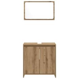Berkfield Home 2 Piece Bathroom Furniture Set Artisan Oak Engineered Wood in Brown - thumbnail 5