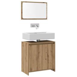 Berkfield Home 2 Piece Bathroom Furniture Set Artisan Oak Engineered Wood in Brown - thumbnail 3