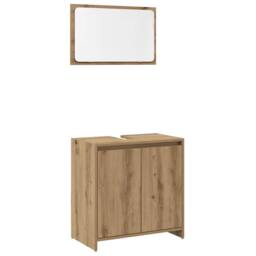Berkfield Home 2 Piece Bathroom Furniture Set Artisan Oak Engineered Wood in Brown - thumbnail 1