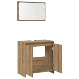 Berkfield Home 2 Piece Bathroom Furniture Set Artisan Oak Engineered Wood in Brown - thumbnail 4