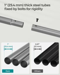 SONGMICS Clothes Rail with Storage Shelf & Lockable Wheels in Grey - thumbnail 6