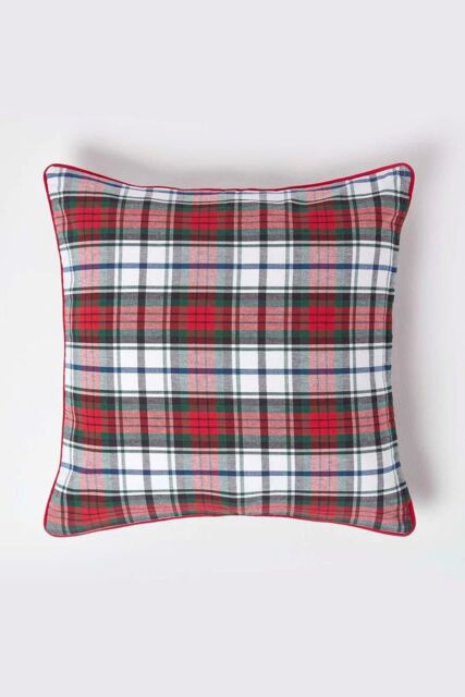 Homescapes Cotton Tartan Cushion Cover - Size: 30 cm x 50 cm - image 1