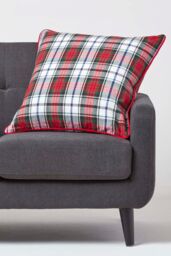 Homescapes Cotton Tartan Cushion Cover - Size: 30 cm x 50 cm - thumbnail 2
