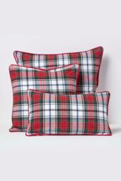 Homescapes Cotton Tartan Cushion Cover - Size: 30 cm x 50 cm - thumbnail 5
