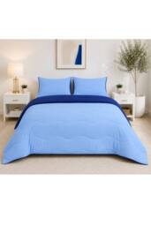 Ezysleep 10.5 Tog Soft Coverless Reversible Duvet Set with Pillowcase Cover in Blue - Size: Super King - thumbnail 3