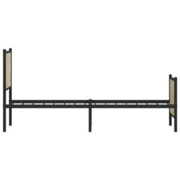 Berkfield Home Metal Bed Frame without Mattress Sonoma Oak 150x200 cm King Size in Brown - thumbnail 6