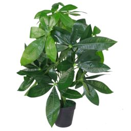 Leaf 50cm Artificial Money Tree Plant Pachira in Green - thumbnail 3