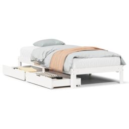 Berkfield Home Bed Frame with Drawers without Mattress White 90x200 cm - thumbnail 2