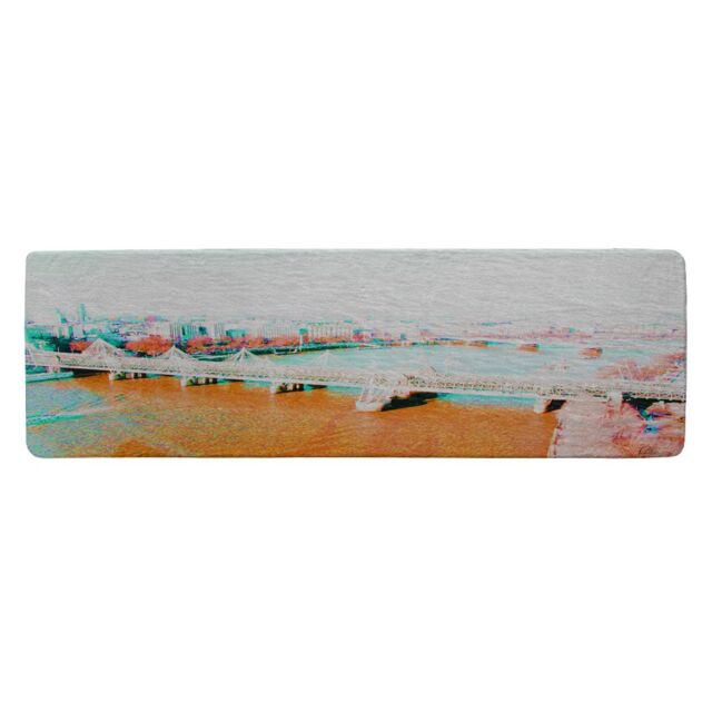 Benjamin Tate Design London Eye Veiw Orange Runner Rug in Natural - Size: 67 cm x 230 cm - image 1