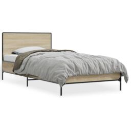 Berkfield Home Bed Frame without Mattress Sonoma Oak 75x190 cm Small Single in Brown - thumbnail 2