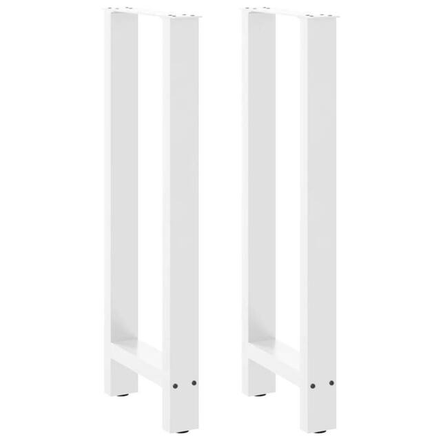 Berkfield Home Coffee Table Legs White 2 pcs 40x(100-101) cm Steel - image 1