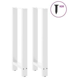 Berkfield Home Coffee Table Legs White 2 pcs 40x(100-101) cm Steel - thumbnail 3