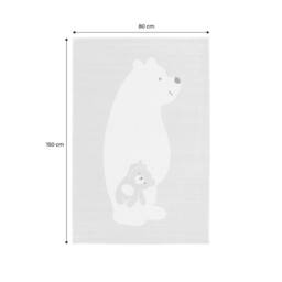 sweeek Beige Rug Teddy Bear Print in Cream - Size: 80 cm x 150 cm - thumbnail 5