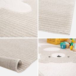 sweeek Beige Rug Teddy Bear Print in Cream - Size: 80 cm x 150 cm - thumbnail 2