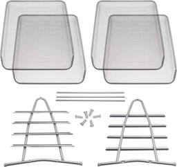 MANTRARAJ 4 Tier Letter Tray A4 Mesh Filing Trays Holder in Metallic Silver - thumbnail 3