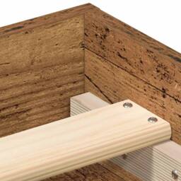 Berkfield Home Durable Bed Frame without Mattress Old Wood 135x190 cm Engineered Wood in Brown - thumbnail 8