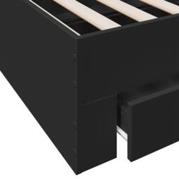 Berkfield Home Modern Bed Frame with Drawers without Mattress Black 75x190 cm Sm - Size: Small Single - thumbnail 8