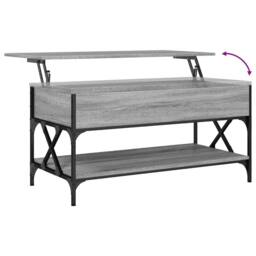 Berkfield Home Comfortable Coffee Table Grey Sonoma 100x50x50 cm Engineered Wood - Size: 100 x 50 x 50 cm - thumbnail 8
