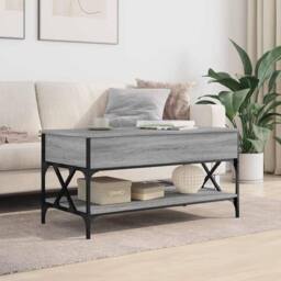 Berkfield Home Comfortable Coffee Table Grey Sonoma 100x50x50 cm Engineered Wood - Size: 100 x 50 x 50 cm - thumbnail 1