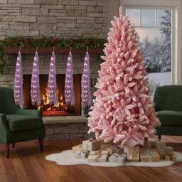 Shatchi 110cm Prelit Pampas Grass Hanging Decoration with Warm White LEDs in Purple - thumbnail 4