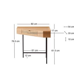 Nordlys Wooden Corner Desk with 1 Drawer in Light Brown - thumbnail 5