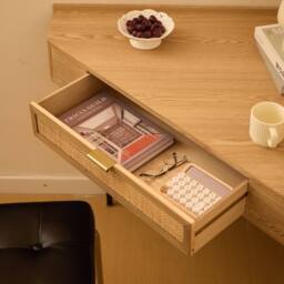 Nordlys Wooden Corner Desk with 1 Drawer in Light Brown - thumbnail 3