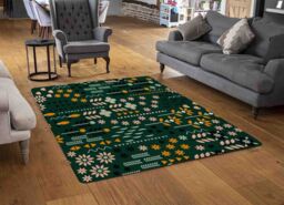 Benjamin Tate Design Selection Of Flowers Print Rug in Natural - Size: Large - thumbnail 2