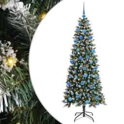 Berkfield Home Artificial Christmas Tree with 300 LEDs Green 76 x 76 x 180 cm - thumbnail 2