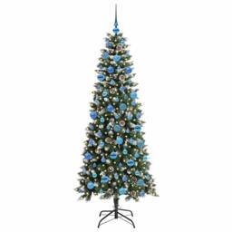 Berkfield Home Artificial Christmas Tree with 300 LEDs Green 76 x 76 x 180 cm - thumbnail 3