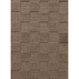 THE RUGS Scala Handwoven Wool Rug Geometric Checkered Low Pile in Brown - Size: 200 cm x 230 cm - thumbnail 2