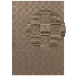 THE RUGS Scala Handwoven Wool Rug Geometric Checkered Low Pile in Brown - Size: 200 cm x 230 cm - thumbnail 4