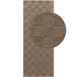 THE RUGS Scala Handwoven Wool Rug Geometric Checkered Low Pile in Brown - Size: 200 cm x 230 cm - thumbnail 5
